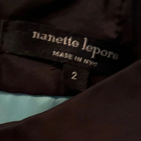 NANETTE LEPORE EUC WOMENS DRESS MINI SUMMER BLUE BLACK GREEN WEDDING WHITE SZ 2 - Picture 4 of 8